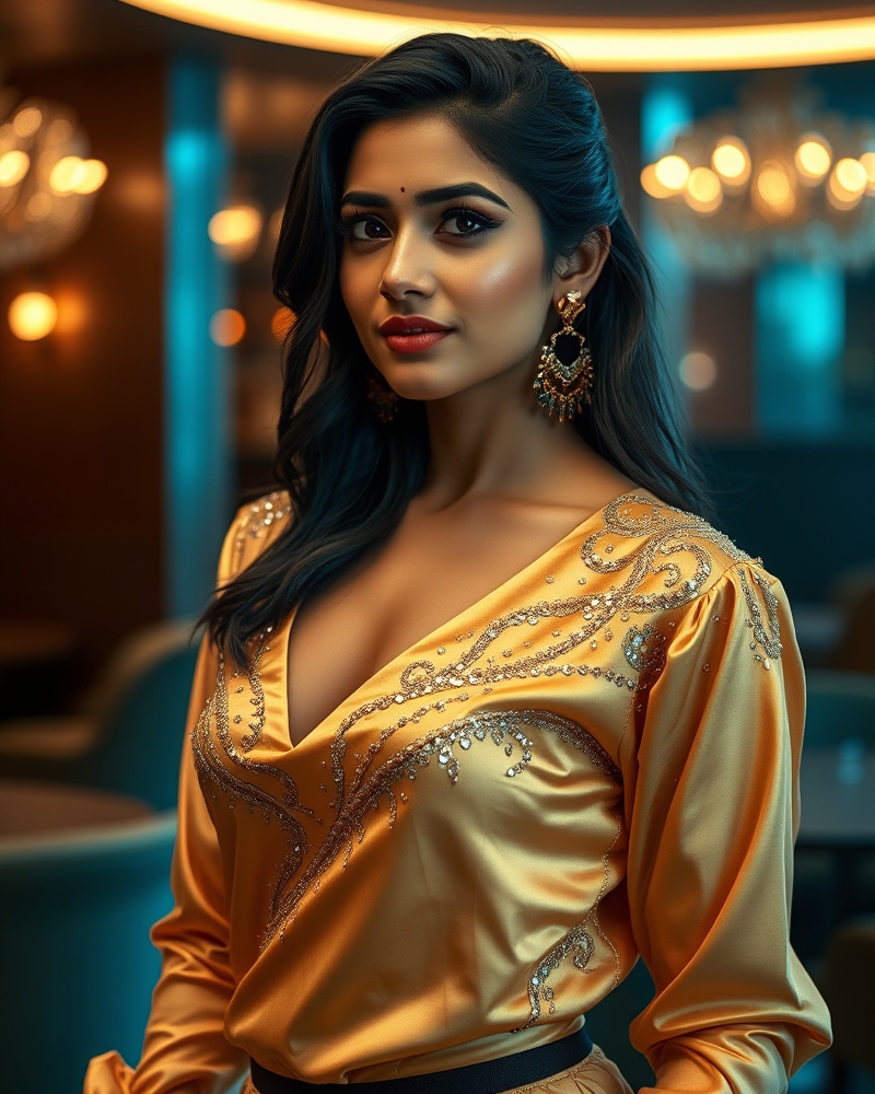 Sequin Work Party Blouse